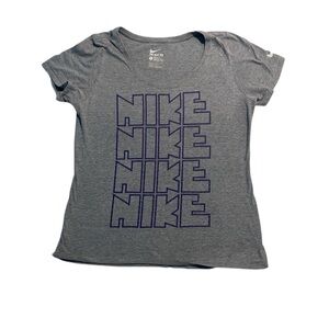 Nike Women's Gray Tee with Purple Logo size L 
In great condition